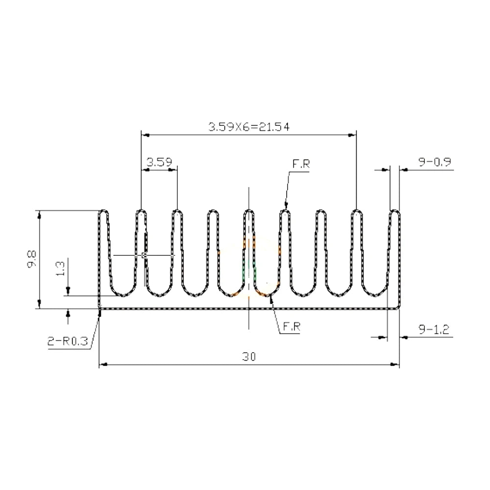 Aluminum Heatsink Radiator Heat Sink Cooler for Electronic Chip IC LED RAM Power Supply Cooling 30*30*10MM Aluminum Heatsink
