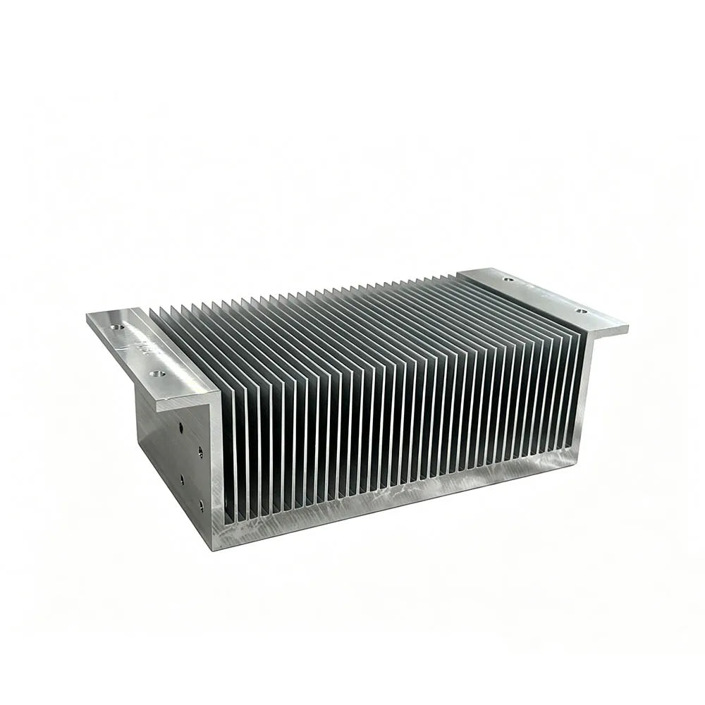 Two Side Flange Aluminum Extrusion Heatsink Uniform Thin Fin Aluminum Cooling Radiator for High Power Switching Power Supply