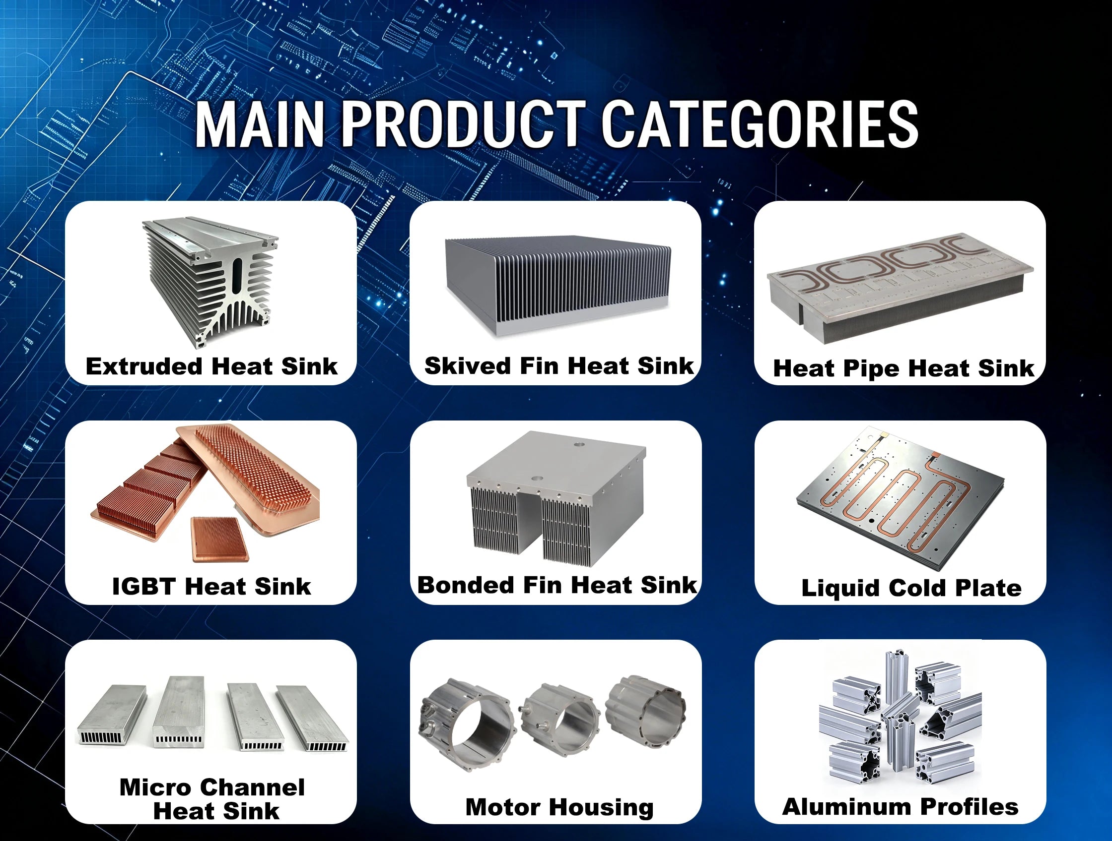 Industrial Extruded Aluminum Heatsink With Ribbed Fin Surface High Power Industrial Power Supply Cooler