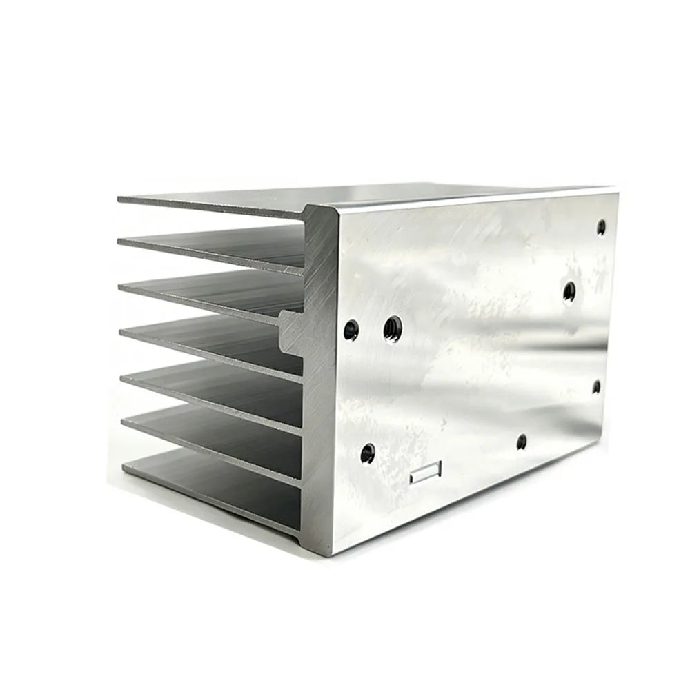 Integrated Bracket Flat Fin Aluminum Extrusion Heat Sink CNC Processed Aluminum Radiator for Welding Machine Power Source