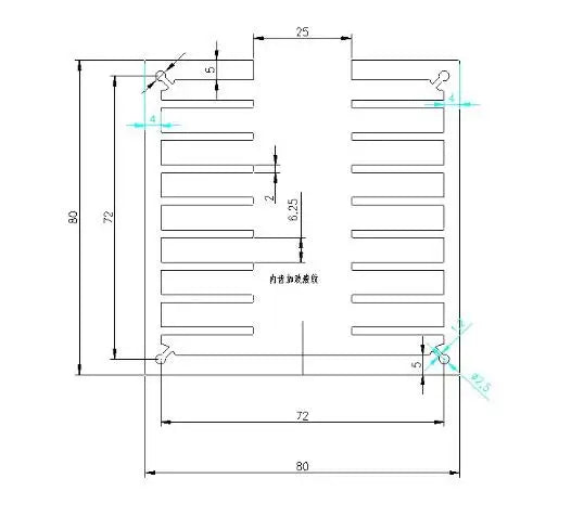 High Power Air-cooled Radiator Power Tube Radiator 80*80*100 Triode U-type Radiator 80*80*150mm WIND-COOLING RADIATOR Fan Cooled
