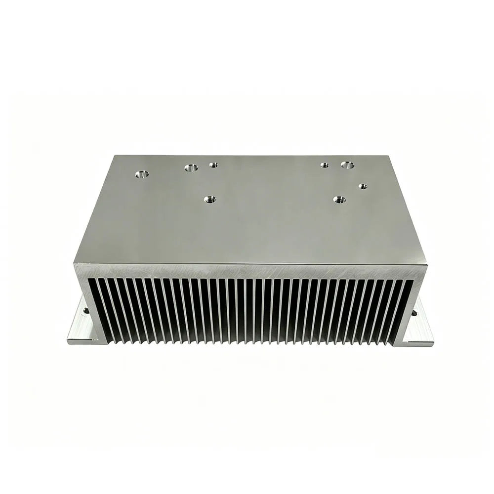 Two Side Flange Aluminum Extrusion Heatsink Uniform Thin Fin Aluminum Cooling Radiator for High Power Switching Power Supply